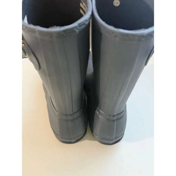 Hunter Women Original Short Matte Black Rain Boots WFS1000RMA Size US 10 UK 8 - Picture 6 of 11